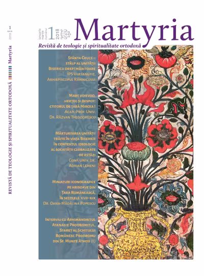 Martyria, ianuarie-martie 2018, numărul 1