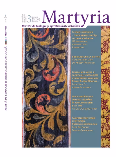 Martyria, septembrie-decembrie 2018, numărul 3